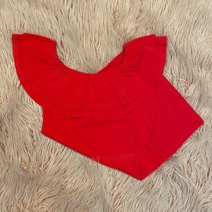 Miss Selfridge Red Bodycon off the shoulder dress